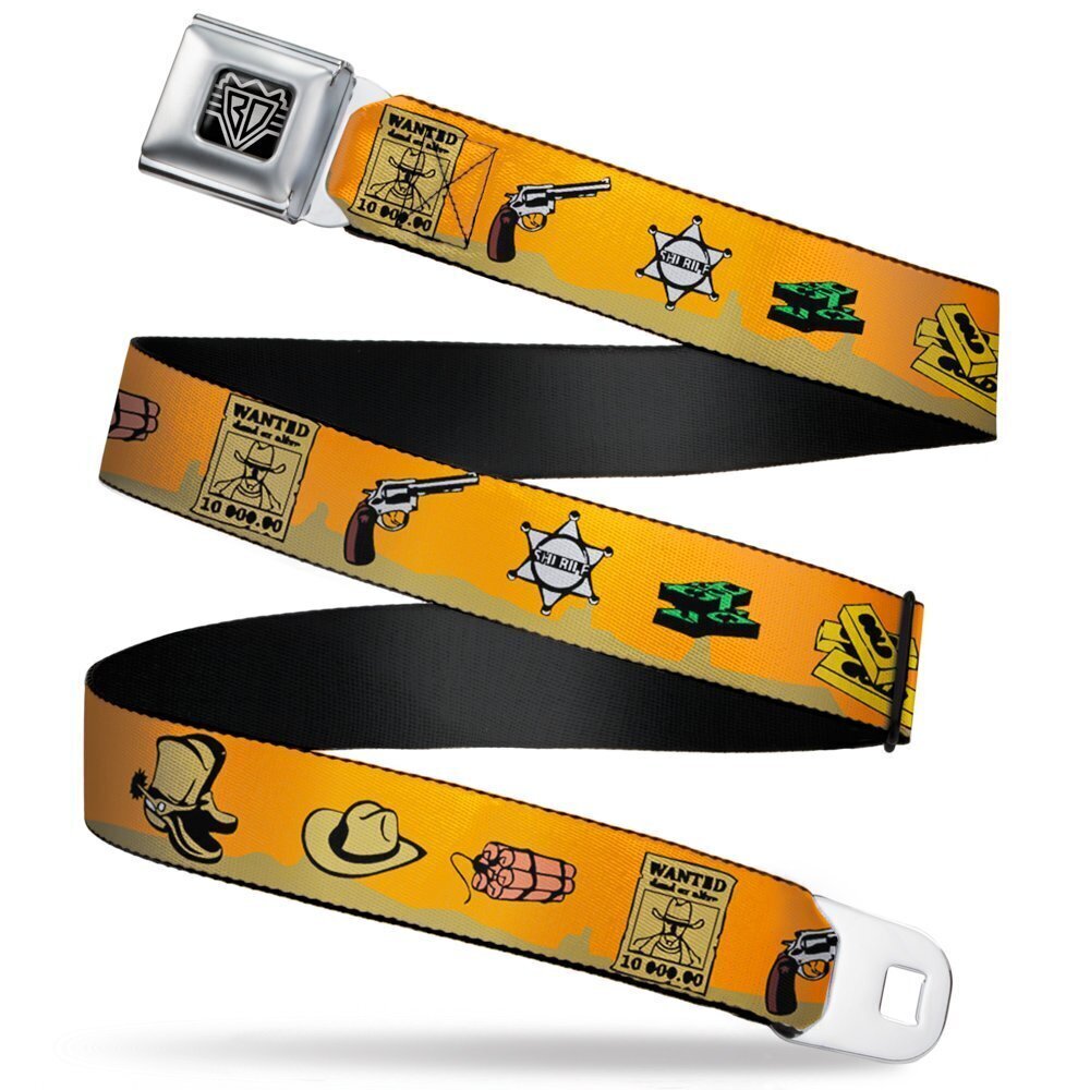 9784 Seatbelt Belt - Old Western Multi Color - 1.0" Wide - 20-36 Inches in